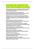 BUILDING AND CONSTRUCTION QUESTIONS ANSWERS ACCURATE