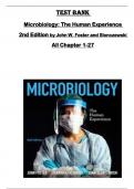 Test Bank for Microbiology&colon; The Human Experience  2nd Edition by John W&period; Foster and Slonczewski  All Chapter 1-27