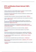 ETC certification Exam Solved 100&percnt; Correct&excl;&excl;