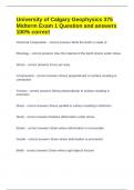 University of Calgary Geophysics 375 Midterm Exam 1 Question and answers 100&percnt; correct 