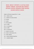 NIHSS  GROUP C PATIENTS 1-6 ACTUAL EXAM  NEWEST VERSION  QUESTION AND CORRECT DETAILED VERIFIED ANSWERS FROM VERIFIED SOURCES RATED A GRADE&period;