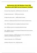Biochemistry 301 UW Madison&colon; Exam 2bb Questions with 100&percnt; Correct Answers&vert; Verified-