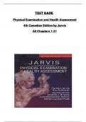Test Bank for Physical Examination and Health Assessment  4th Canadian Edition by Jarvis  All Chapters 1-31