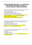 ADVANCED MEDSURG EXAM &vert; ALL QUESTIONS AND CORRECT ANSWERS &vert; GRADED A&plus; &vert; LATEST VERSION &vert; VERIFIED ANSWERS