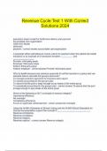  Revenue Cycle Test 1 With Correct Solutions 2024