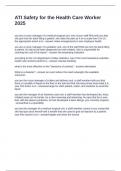 ATI Safety for the Health Care Worker 2025 Questions and Answers 