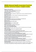 NR509 Advanced Health Assessment Final Exam Questions and Correct Answers