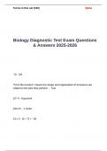 Biology Diagnostic Test Exam Questions & Answers 2025-2026
