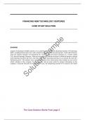 Case Solution for Financing New Technology Ventures 