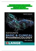 TEST BANK Katzung's Basic and Clinical Pharmacology&comma; 16th Edition by Todd W&period; Vanderah&comma; Chapters 1 - 66