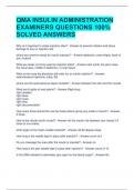 QMA INSULIN ADMINISTRATION EXAMINERS QUESTIONS 100&percnt; SOLVED ANSWERS 