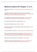 Maternal newborn ATI Chapter 1&comma;7&comma; 8&comma; 9 Exam Questions and Answers Graded A