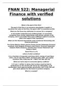 FNAN 522 Managerial Finance with verified solutions&period;