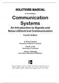 Solutions Manual  to accompany Communication Systems An Introduction to Signals and Noise inElectrical Communication Fourth Edition