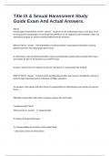 Title IX & Sexual Harassment Study Guide Exam And Actual Answers&period;