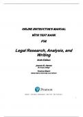 online Instructor&rsquo;s Manual for  with Test bank  for    Legal Research&comma; Analysis&comma; and  Writing  Sixth Edition    Joanne B&period; Hames  De Anza College  Yvonne Ekern  Santa Clara University Law School