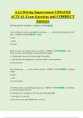 AAA Driving Improvement UPDATED ACTUAL Exam Questions and CORRECT  Answers