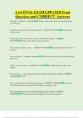 AAA FINAL EXAM UPDATED Exam Questions and CORRECT Answers