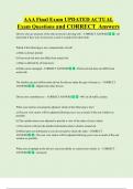 AAA Final Exam UPDATED ACTUAL  Exam Questions and CORRECT Answers