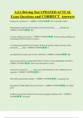 AAA Driving Test UPDATED ACTUAL  Exam Questions and CORRECT Answers