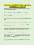AAA Drivers ed UPDATED Exam Questions and CORRECT Answers 