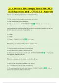AAA Driver's ED&colon; Sample Tests UPDATED Exam Questions and CORRECT Answers