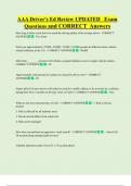 AAA Driver's Ed Review UPDATED Exam  Questions and CORRECT Answers