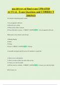 aaa drivers ed final exam UPDATED ACTUAL Exam Questions and CORRECT  Answers 