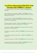 AAA Driver Improvement UPDATED Exam  Questions and CORRECT Answers
