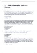STT&period; Ethical Principles for Nurse Managers Questions and  Answers  