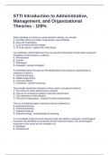 STTI Introduction to Administrative&comma; Management&comma; and Organizational Theories - 100- Questions and Answers Fully Solved