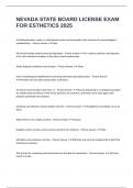 NEVADA STATE BOARD LICENSE EXAM FOR ESTHETICS 2025