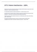 STTI&period; Patient Satisfaction - 100- Questions and Answers Graded A&plus;