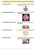 Food Handler Training Exam Test Questions with Verified Answers