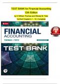 TEST BANK for Financial Accounting 13th Edition by C William Thomas and Wendy M&period; Tietz Verified Chapter's 1 - 12 &vert; Complete  