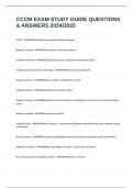 CCCM EXAM STUDY GUIDE QUESTIONS & ANSWERS 2024&sol;2025
