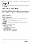Actual 2024 AQA A-level ENGLISH LITERATURE B 7717&sol;1A Paper 1A Question Paper &plus; Mark Scheme