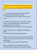JURISPRUDENCE PREVIEW EXAM Questions and Answers Latest Updates 2025 GRADED A&plus;&period;