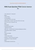 MSK Exam Questions With Correct Answers A&plus;