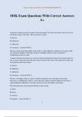 MSK Exam Questions With Correct Answers A&plus;