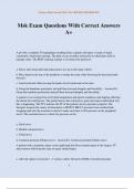 Msk Exam Questions With Correct Answers A&plus;