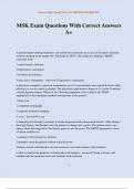 MSK Exam Questions With Correct Answers A&plus;