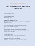 MSK II Exam Questions With Correct Answers A&plus;