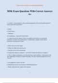 MSK Exam Questions With Correct Answers A&plus;
