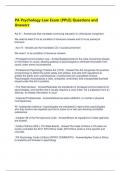 PA Psychology Law Exam &lpar;PPLE&rpar; Questions and Answers