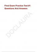 Final Exam Practice Test &num;1 Questions And Answers
