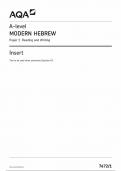AQA A LEvel MODERN HEBREW PAPER 1 INSERT 2024 &lpar;7672&sol;1&rpar;