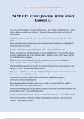 NCSF CPT Exam Package Deal A&plus;