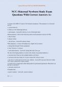 NCC-Maternal Newborn Study Exam Questions With Correct Answers A&plus;