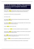 ATI Ch 82 Diabetes Mellitus Management Questions and Complete Solutions Graded A&plus;&period;